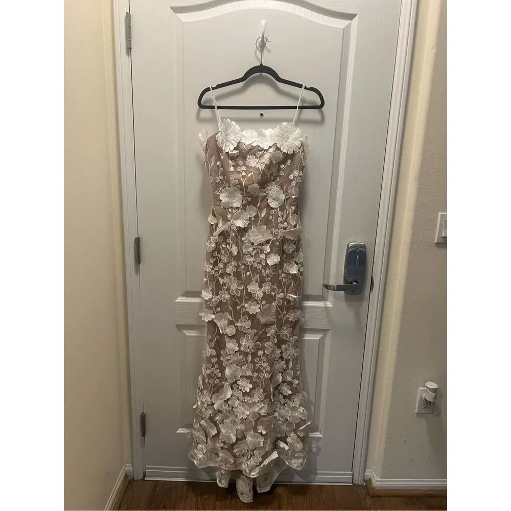 Elliatt White Floral Strapless Wedding Dress - Picture 5 of 8